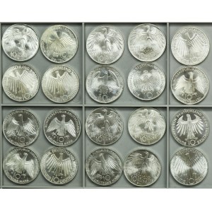 Set, Germany, FRG, 10 Mark 1972-2000 (20 pcs.)