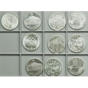 Set, Austria, 100 Schillings 1975-1979 (10 pcs.)