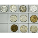 Set, Second Republic, Pilsudski, 10 gold 1934-1939 (10 pieces).
