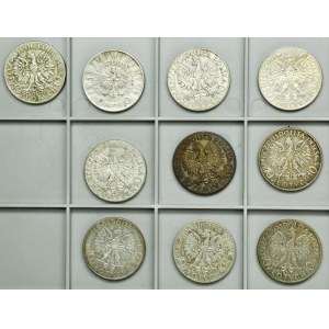 Zestaw, II RP, Głowa Kobiety, Piłsudski, 10 złotych 1932-1935 (10 szt.)