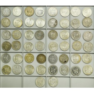 Set, Germany, Third Reich, 5 Mark 1935-1939 (50 pcs.)