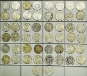 Set, Germany, Third Reich, 5 Mark 1935-1939 (50 pcs.)