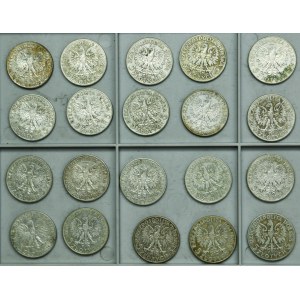 Zestaw, II RP, Głowa kobiety, 5 złotych 1932-1934 (20 szt.)