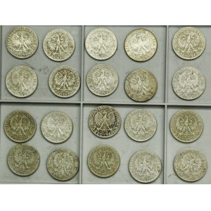 Zestaw, II RP, Głowa kobiety, 5 złotych 1932-1934 (20 szt.)