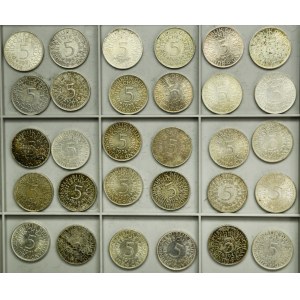 Set, Germany, FRG, 5 Mark 1951-1974 (30 pcs.)