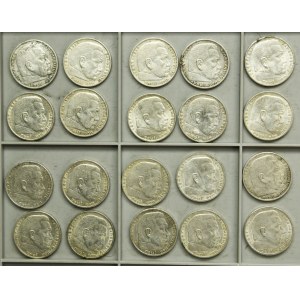 Set, Germany, Third Reich, 5 Mark 1935-1939 (20 pcs.)