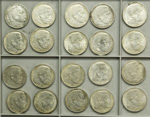 Set, Germany, Third Reich, 5 Mark 1935-1939 (20 pcs.)