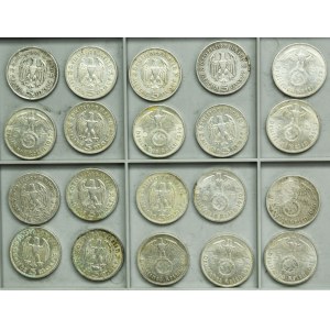 Set, Germany, Third Reich, 5 Mark 1935-1939 (20 pcs.)