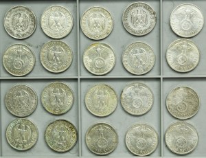 Set, Germany, Third Reich, 5 Mark 1935-1939 (20 pcs.)