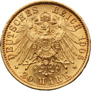 Germany, Kingdom of Prussia, Wilhelm II, 20 Mark Berlin 1905 A