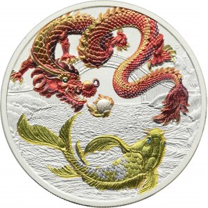 Australie, Elizabeth II, $1 2023 P - Dragon rouge et carpes koï