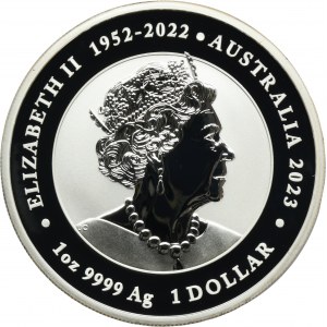 Australie, Elizabeth II, $1 2023 P - Dragon rouge et carpes koï