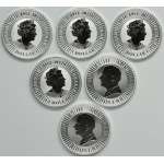 Set, Australia, Elizabeth II, 1 Dollar 2023-2024 (6 pcs.) - Kangur