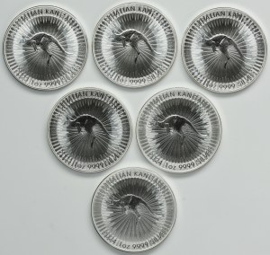 Set, Australia, Elizabeth II, 1 Dollar 2023-2024 (6 pcs.) - Kangur