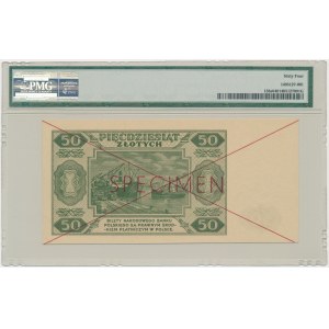 50 zloty 1948 - SPECIMEN - AA 1234567/8900000 - PMG 64