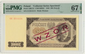 500 Gold 1948 - MODELL - CC - PMG 67 EPQ