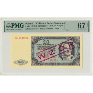 20 gold 1948 - MODEL - KE - PMG 67 EPQ.