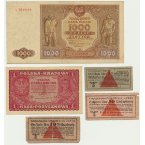 Súbor bankoviek 1919-46 (5 ks)