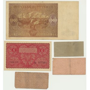 Súbor bankoviek 1919-46 (5 ks)