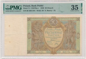 50 Zloty 1929 - Ser.B.Ł. - PMG 35