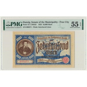 Danzig, 10.000 Mark 1923 - PMG 55 EPQ