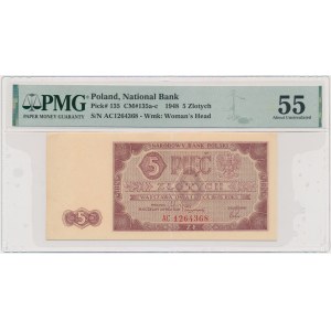 5 gold 1948 - AC - PMG 55