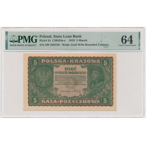 5 marks 1919 - II Series W - PMG 64