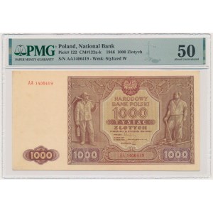 1 000 Or 1946 - AA - PMG 50