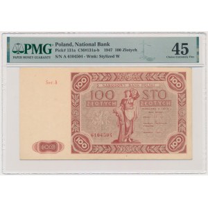 100 złotych 1947 - A - PMG 45 - pierwsza seria
