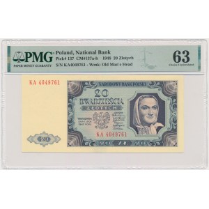 20 złotych 1948 - KA - PMG 63