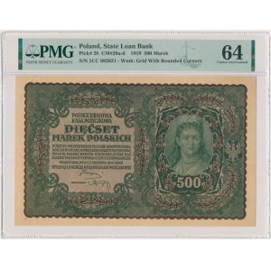 500 marks 1919 - 1st Series CC - PMG 64