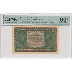 5 marek 1919 - II Serja W - PMG 64 EPQ