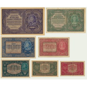 Set, 1-1,000 marks 1919 (7 pieces).