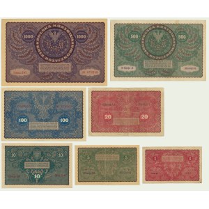 Set, 1-1,000 marks 1919 (7 pieces).