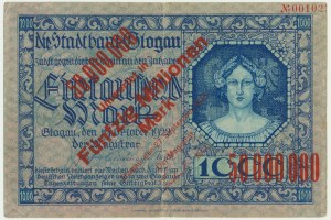 Głogów (Glogau), 50 Millionen Mark 1923 für 1.000 Mark 1922