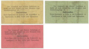 Grodzisk Wielkopolski (Grätz), Satz 1-3 Marke 1914 (3 Stck.).