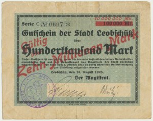 Glubczyce (Leobschutz), 10 Millionen Mark 1923 für 100.000 Mark 1923