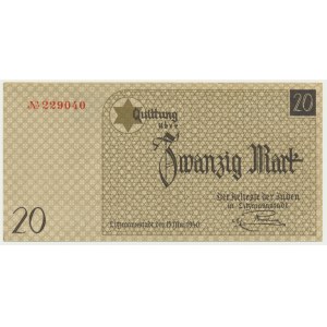 20 marks 1940 - numéro 1 sans filigrane -