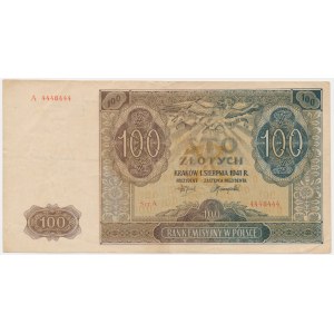 100 zloty 1941 - A 4448444 - RADAR