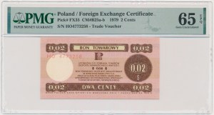 Pewex, 2 Cents 1979 - HO - LARGE - PMG 65 EPQ