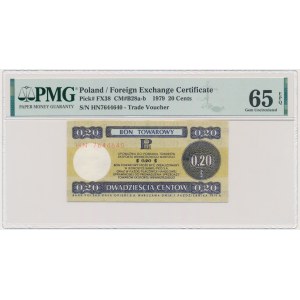 Pewex, 20 centov 1979 - HN - malý - PMG 65 EPQ