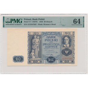 20 Gold 1936 - AY - PMG 64