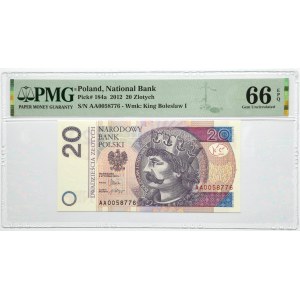 20 Gold 2012 - AA - PMG 66 EPQ