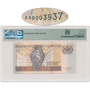 200 zloty 1994 - AA 0003937 - PMG 58 EPQ - low serial number