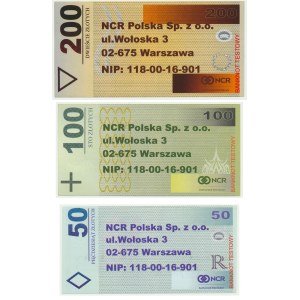 NCR, ATM test banknotes, 50-200 PLN (3 pcs.).