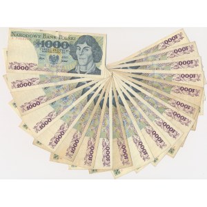 Set, 1 000 or 1975 - lettre simple (19 pièces)