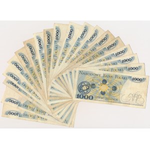 Set, 1 000 or 1975 - lettre simple (19 pièces)