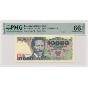 10,000 PLN 1987 - S - PMG 66 EPQ