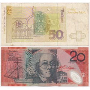 Set, Germany, 50 marks 1996 and Australia, 20 dollars 2002 (2 pcs.)
