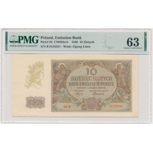 10 oro 1940 - B - PMG 63